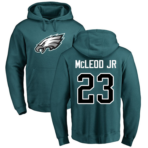 Men Philadelphia Eagles #23 Rodney McLeod Green Name and Number Logo NFL Pullover Hoodie Sweatshirts